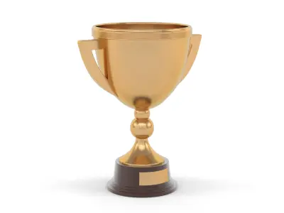 Gold Trophy Cups 3D model 10