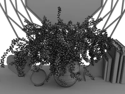 Decor set 075 Low-poly 3D model