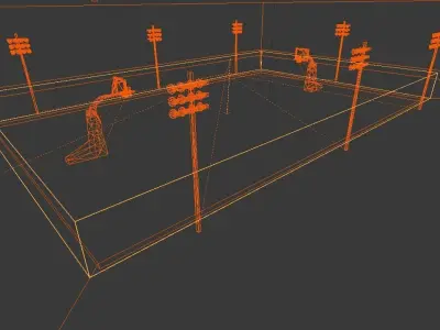 Basketball Court - Low-poly - Game Ready Low-poly 3D model