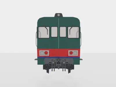 Simple Italian Train Free low-poly 3D model