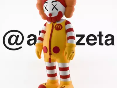 Kaws Ronald McDonald Textured 3D model