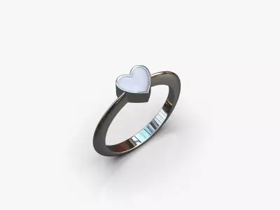 Enamel heart ring 3D print model