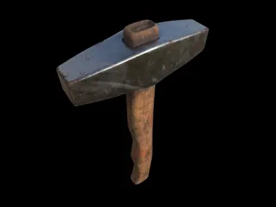 Hammer Low-poly 3D model Several working tools - PBR Game Ready Low-poly 3D model