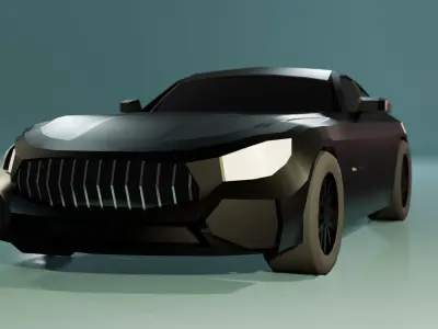 Gameready Low Poly Mercedes AMG GT Low-poly 3D model