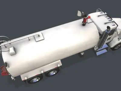 Kenworth T800 Water Tanker Truck Low-poly 3D model