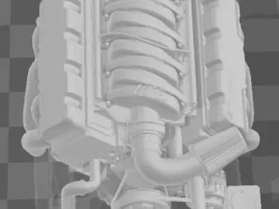 LS V8 engine 3D print model