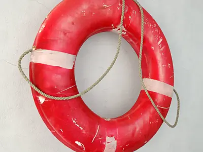 Coastal Red Life Preserver 3D model