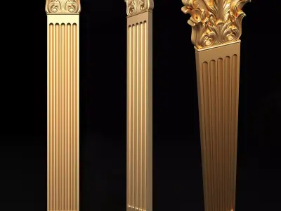 Column Capital 02 Low-poly 3D model