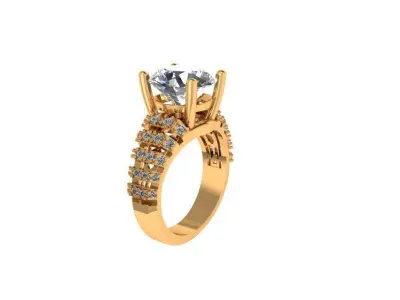 High Jewelry Luxury Diamond Ring  3D print model