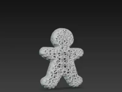 3D Gingerbread Man Model Merry Christmas Scene 3D print model