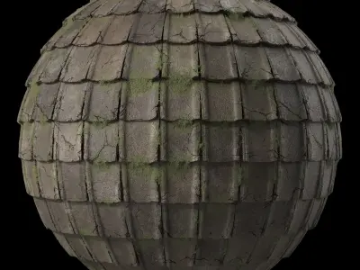 Roof Tile Materials 110- Concrete Roofing - Sbsar Seamless Pbr  Texture