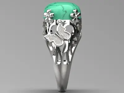gemstone gold ring gr0074 3D print model