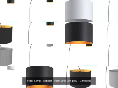 Floor Lamp - Almach - High- and Low-poly  3D Model Collection