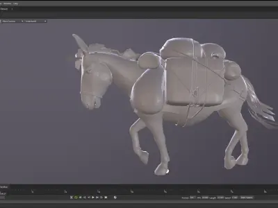 Mule  A Tale of Endurance and Adaptability Low-poly 3D model