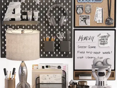 Studyroom and Workplace for Teenager and kids 3D Model Collection