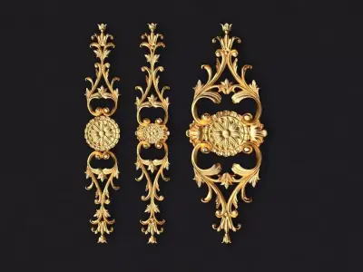 Central decor ornament for furniture 3D model