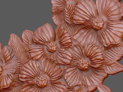 Flower cluster design detail Sakura forget rose 3D print model