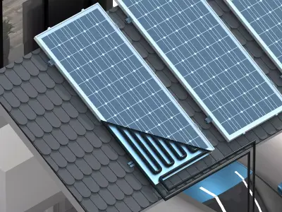 3D House Section View Therm Panel Heat Exchanger 3D model