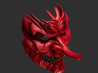 Tengu 2 Oni Mask 16 Demon Full Face 3D print model 3D print model