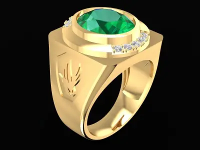Luxury Round Gemstone Men Ring  2158 3D print model