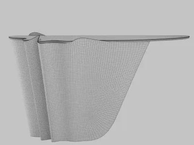 Sossusvlei Brass and Walnut Modern Console Table 3D model