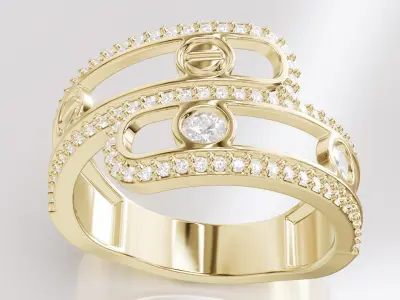 Jewelry Diamond Ring Model RG90 Free 3D print model