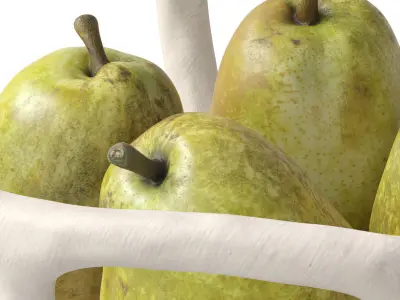 Nested bowl with pears 3D model