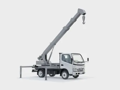 Toyota Dyna 1999 Crane Set Low-poly 3D model