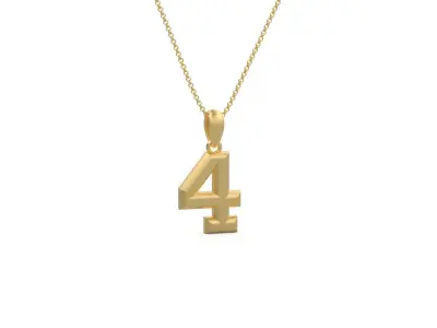 Model 1168 Number 4 Necklace Curved 3D print model