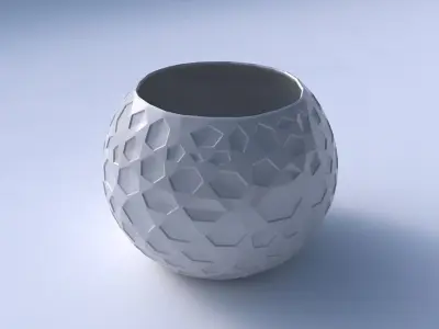 Bowl spheric with crystal dents 3D print model