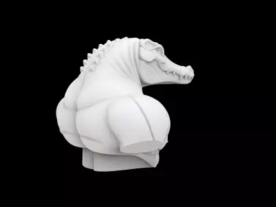 Anthro Crocodile Bust 3D Print Model 3D print model