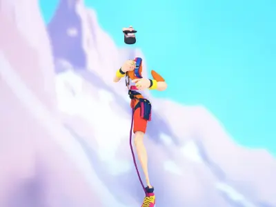 Vibrant Climbing Adventurer model pack Low-poly 3D model