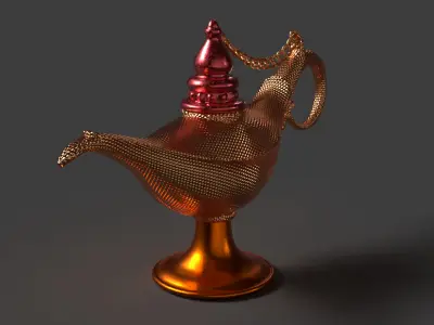Chinese magic lamp   Low-poly 3D model