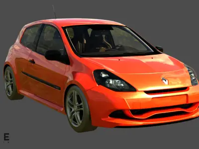 2010 Renault Clio Renault Sport 200 Cup Low-poly 3D model