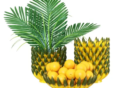 Ceramic Banana Vases 3D model