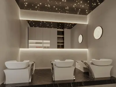 modern hair salon interior 3D model