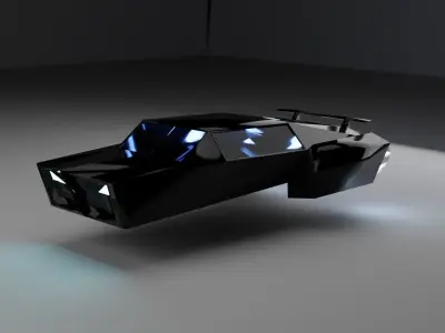 Low Poly Flying Car Low-poly 3D model