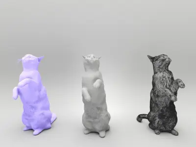 Playful cat 41 Low-poly 3D model