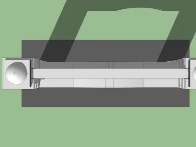 pendopo archway in middle of grassy field 3D model
