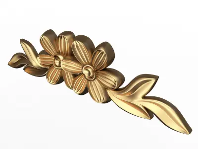 Carved Flower Decor 06 Low-poly 3D model