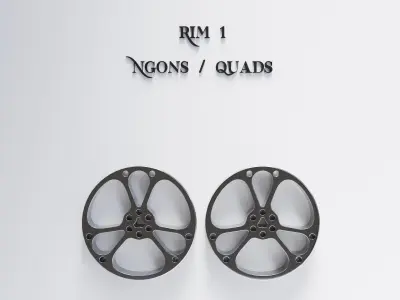 Car Rims Collection Low-poly 3D model