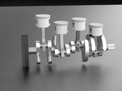 Engine animation 3D model