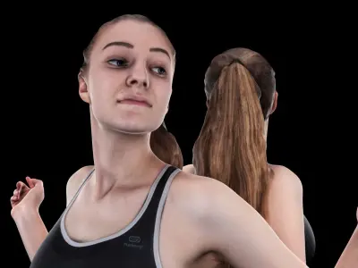 Female sport 23 Low-poly 3D model