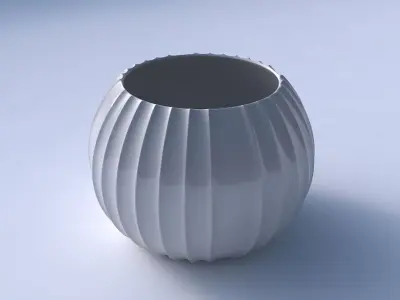 Bowl spheric with extruded vertical lines 3D print model