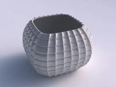 Bowl semi-quadratic with strange tiles 3D print model