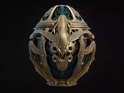 Realistic high quality Faberge Egg PBR 3D model