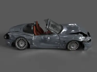 MX-5 NBFL wrecked weathered Low-poly 3D model