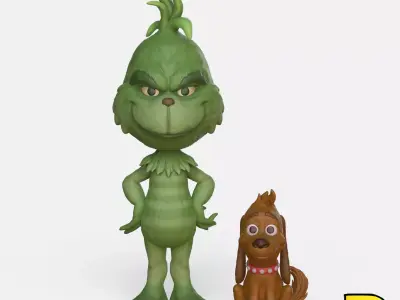 MiniPrint 005 - Grinch and Max 3D print model