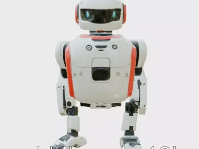 Humanoid Robot Futuristic Design Low-poly 3D model