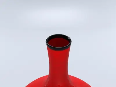 Vase - Concrete and Red Ceramic - 60 cm high 3D model